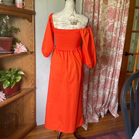 Free Assembly Womens Smocked Midi Dress Size S - Picture 4 of 15